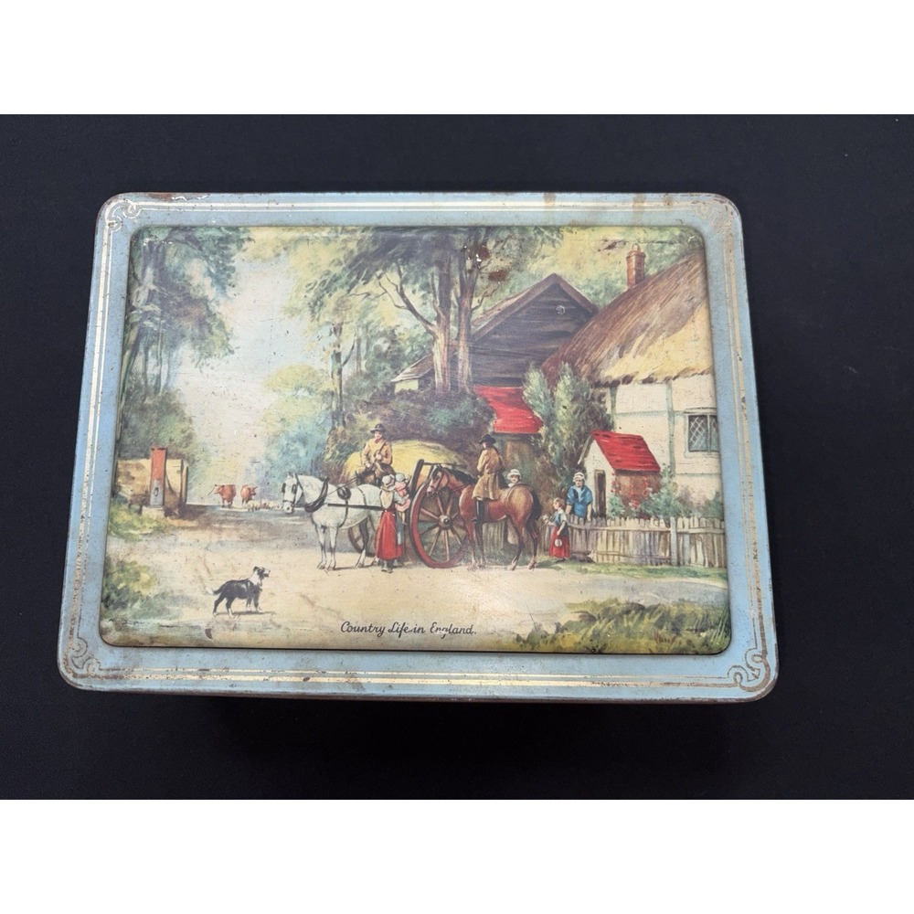 Vintage MILADY Toffee Tin Waller & Hartley Ltd MADE in ENGLAND Hinged Lid 9.5x7